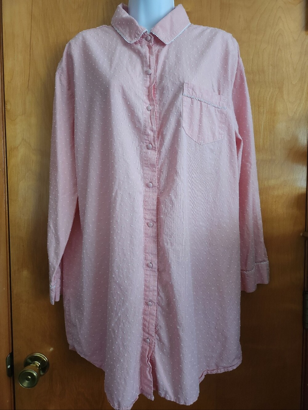 VS Cotton Long-Sleeve Button-Up Sleep Shirt Size XL - Picture 4 of 10